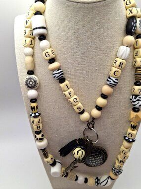 Teacher Jewelry Chunky Beaded Necklace Hinged Bangle Bracelet Teacher Gift